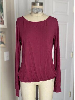 NORDSTROM Lingerie WINE Mock Wrap Low-Back Sleep Shirt Tunic *SMALL*